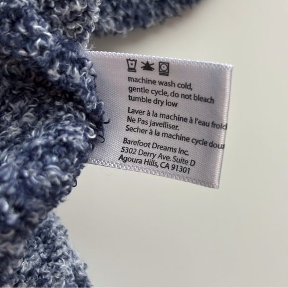 Barefoot Dreams Calypso Wrap Sweater Small Medium Bamboo Chic Lite Blue Stripe - Picture 7 of 8